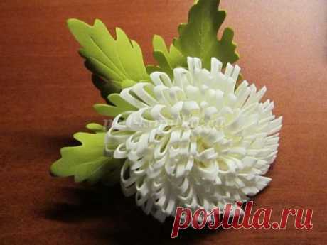 Брошка "Хризантема" из фоамирана — Сделай сам, идеи для творчества - DIY Ideas