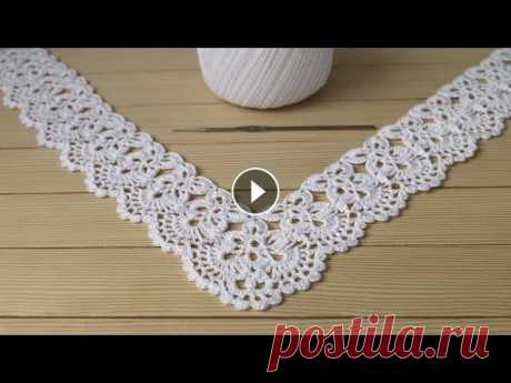 Ажурная КАЙМА для скатерти ВЯЗАНИЕ КРЮЧКОМ мастер-класс Crochet Border for Doily Tablecloth Мой ИНСТАГРАМ: @Уроки ВЯЗАНИЯ Литке Татьяны @Уроки ВЯЗАНИЯ для начинающих ЛЕНТОЧНОЕ КРУЖЕВО МК: Ажурные мотивы для скатерти МК: Скатерть ирландское кр...