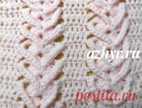 Оригинальный ажурный узор крючком - № 53

Данный узор я нашла на You канале Crochet by Ellej и мне он показался очень интересным. Решила попробовать связать, чтобы посмотреть, как он выглядит в полотне. Не знаю, что можно было бы связать из одежды таким узором, но подушки или плед могут получится очень оригинальными.

Ажурный узор крючком — схема и описание
Рапорт узора — 14 в.п. +5. Схему читайте: нечетные ряды справа налево, четные — слева направо.
1 ряд . 3 в.п подъема,...