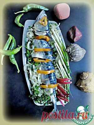 Скумбрия, посоленная с луком - кулинарный рецепт