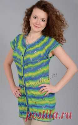 Удлиненный меланжевый пуловер. Описание, схема и выкройка