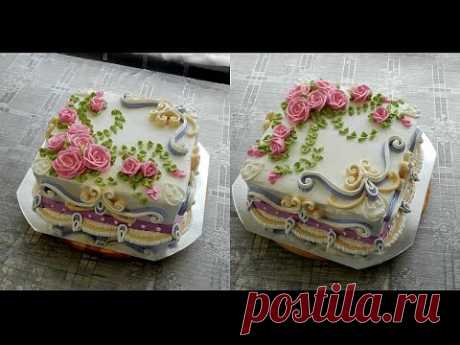 УКРАШЕНИЕ ТОРТОВ - Квадратный тортик 26х26см Cake decoration