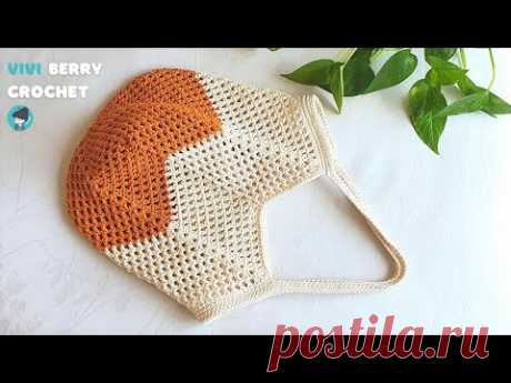 Сумка для вязания крючком своими руками | Вязаная крючком сумка Granny Square | ViVi Berry Crochet