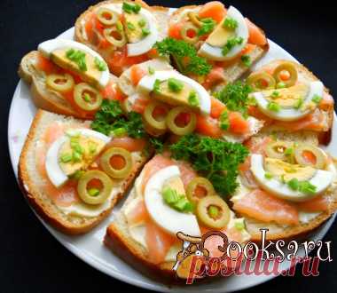 Бутерброды с семгой и оливками фото рецепт приготовления
