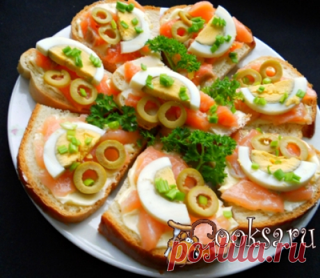 Бутерброды с семгой и оливками фото рецепт приготовления