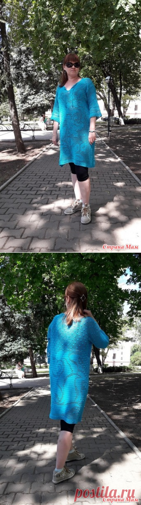 . Туника Бирюзовая роза в филейной технике - Все в ажуре... (вязание крючком) - Страна Мам