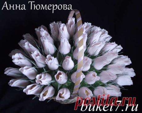 Букеты из конфет своими руками. Мастер классы для начинающих - Buket7.ru