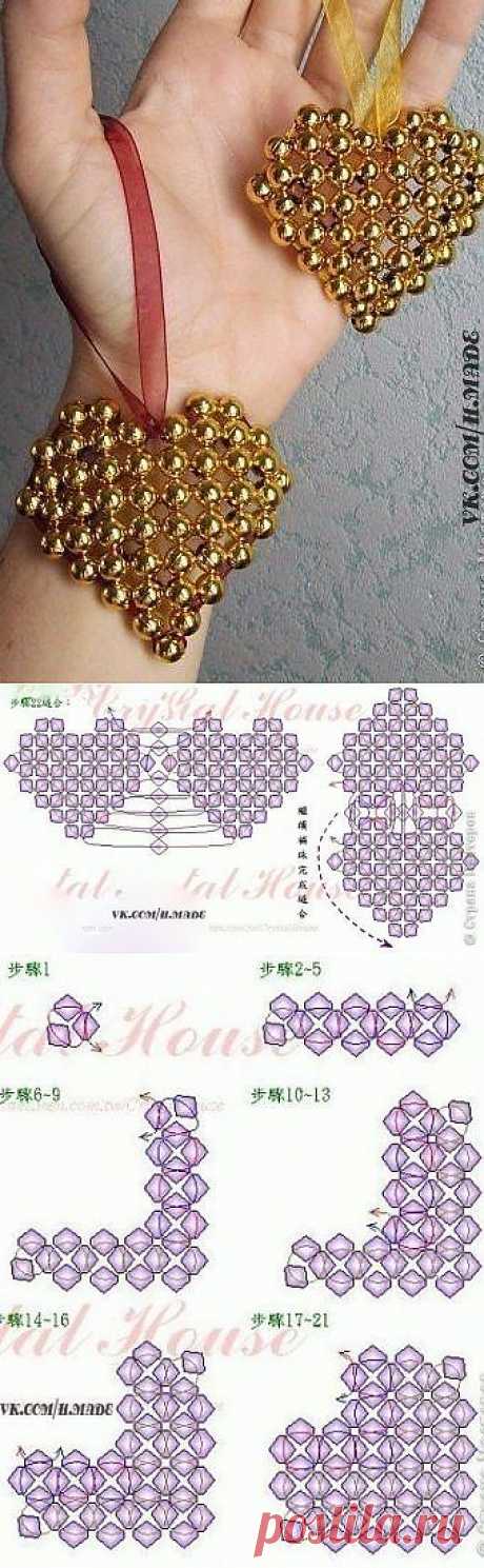 Сердце из бусин