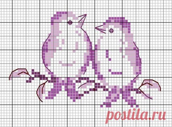 Схемы вышивки для детей: птички