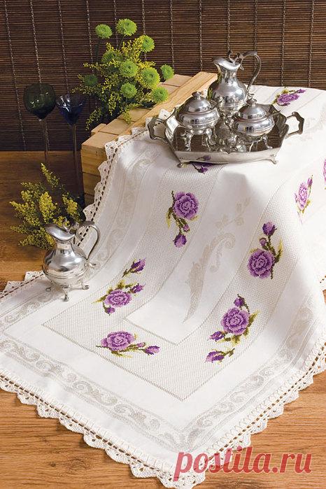 Очень красивая вышивка для скатерти и полотенца. СХЕМЫ
