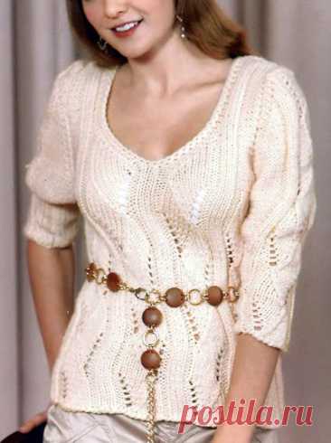Crew Neck Crochet Blouse