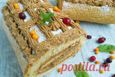 Рулет бисквитный с кремом из манки — Journal women❜s