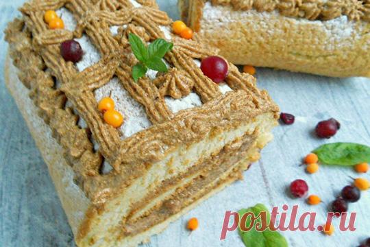 Рулет бисквитный с кремом из манки — Journal women❜s