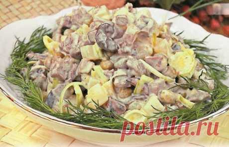 Салат мясной с грибами | Кулинарные Рецепты