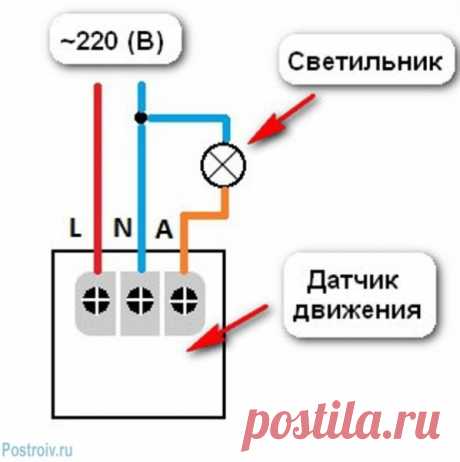 Схема подключения датчика движения в электрическую цепь. Как подключить датчик движения. Видео