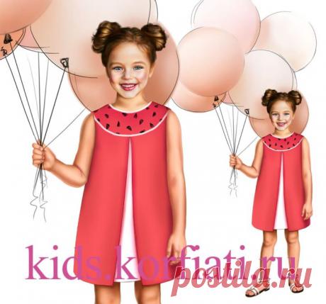 Платье с кокеткой для девочки от Анастасии Корфиати