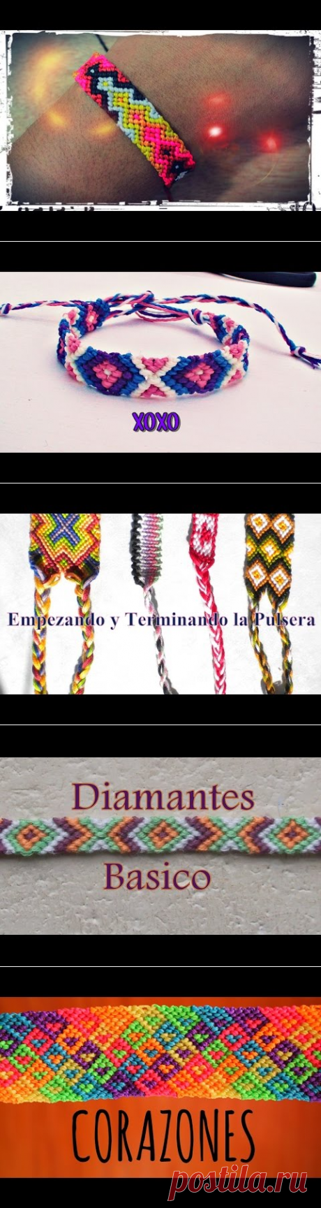 como hacer una pulsera macrame con patron modelo flechas - YouTube