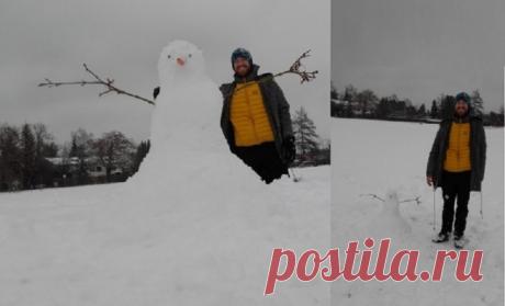 Фото с большим снеговиком (нет)