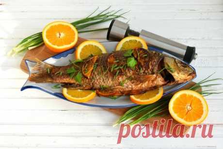 Сазан в духовке с апельсинами
