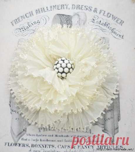 Цветы-броши из лент в технике Шибори / Болталка / Интересные идеи для вдохновения