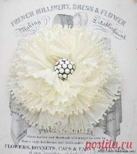 Цветы-броши из лент в технике Шибори / Болталка / Интересные идеи для вдохновения