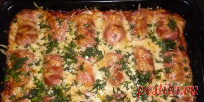 Картофельная запеканка с сосисками и сыром для воскресного утра!