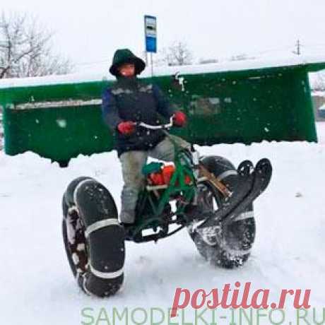Самодельный снегоход из бензопилы (33 фото) Снегоход с двигателем от бензопилы "Урал", от парней канала «KREOSAN»: пошаговые фото и описание постройки снегохода своими руками.