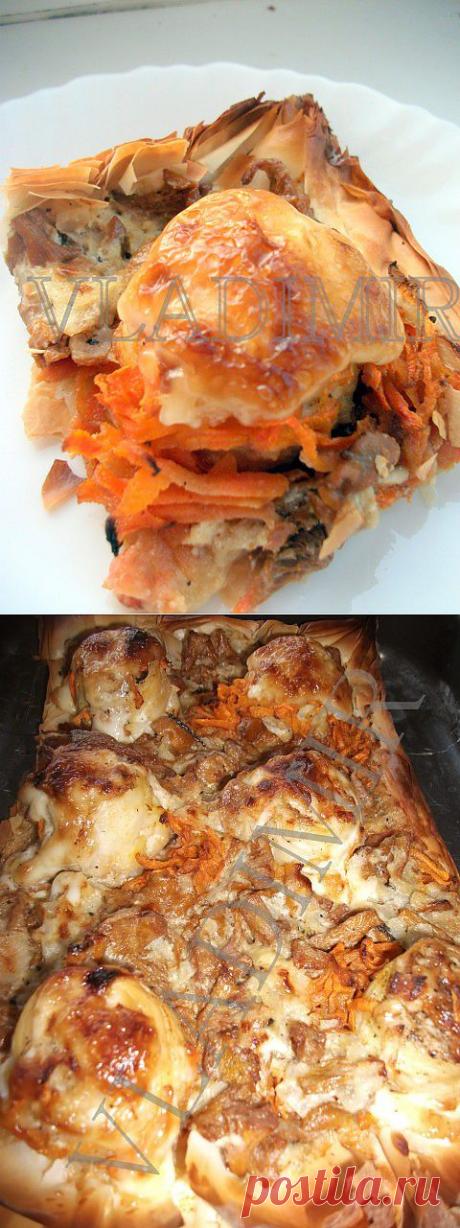 "Камбала на песчАном дне" (рыба на тесте с овощами) | Четыре вкуса