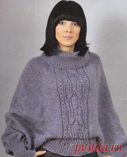 Серое пончо с рукавами спицами. Связать женское пончо с рукавами спицами Серое пончо с рукавами спицами. Связать женское пончо с рукавами спицами