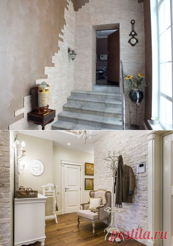 Декоративный камень в прихожей — фото дизайна, технология отделки