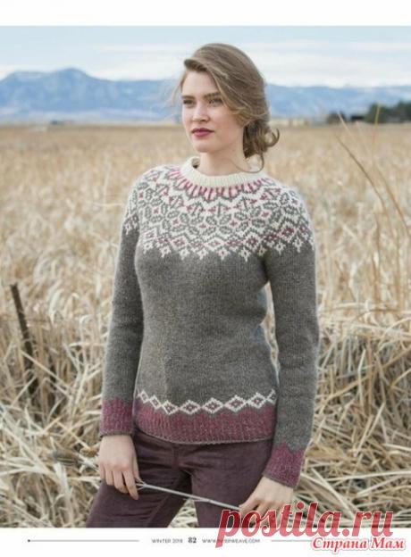 Вяжем вместе Свитер с круглой кокеткой сверху... - Жаккард - Страна Мам