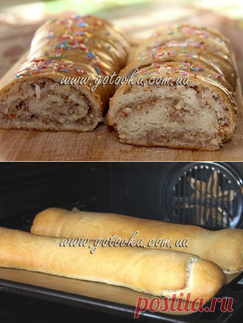 Постный рулет с корицей и миндальными орешками