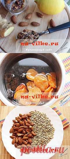 Витаминная смесь из сухофруктов с мёдом и лимоном для иммунитета