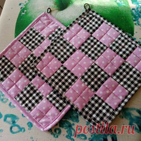 Как просто можно сделать прихватку из маленьких квадратов | Лоскуток к лоскутку | Яндекс Дзен