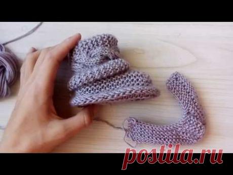 пинетки на 2х спицах 2часть