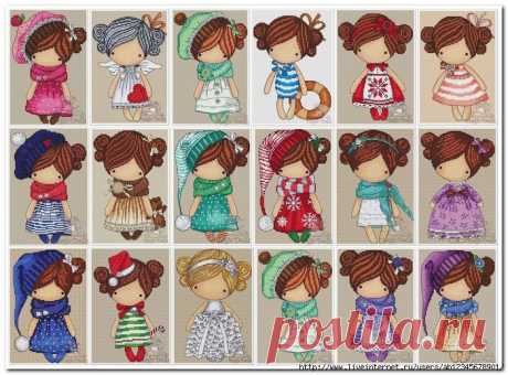 Куколки Magic Dolls, вышивка крестом.