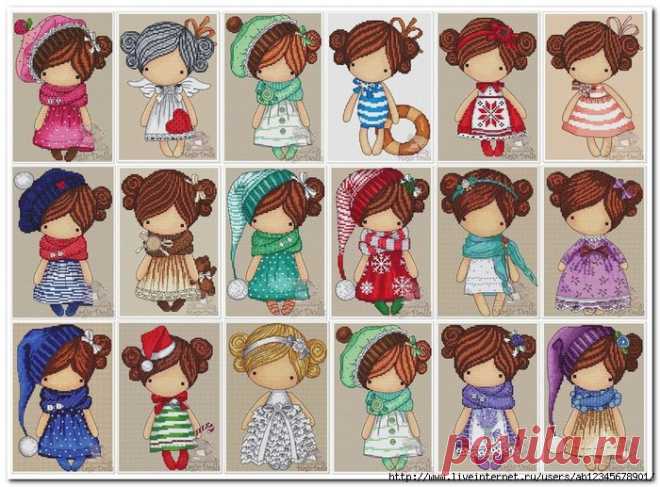 Куколки Magic Dolls, вышивка крестом.