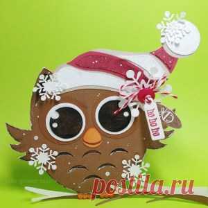 HO HO HO Little Owl Shaped Christmas Card - DIY Art and Craft inspiration for you and your home