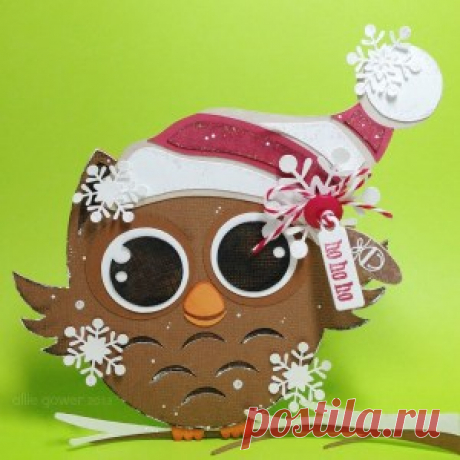 HO HO HO Little Owl Shaped Christmas Card - DIY Art and Craft inspiration for you and your home