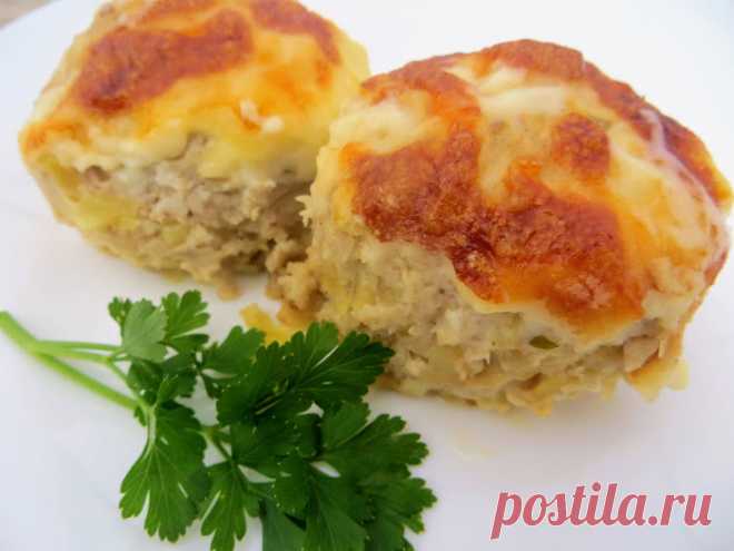 Картофельно-мясные котлеты в духовке