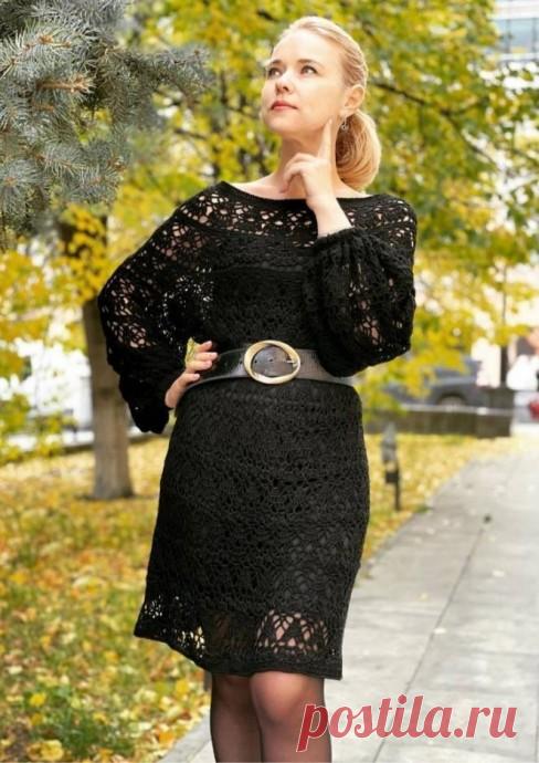 Узор для маленького черного платья крючком: вечная классика