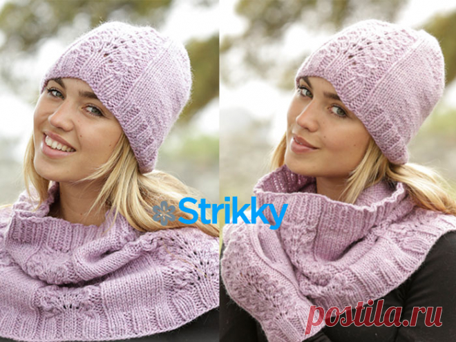 ШАПКА И СНУД С КРАСИВЫМ УЗОРОМ MALIN ОТ DROPS DESIGN...