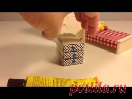 Miniature dresser DIY Dollhouse Furniture ミニチュアドレッサー - YouTube