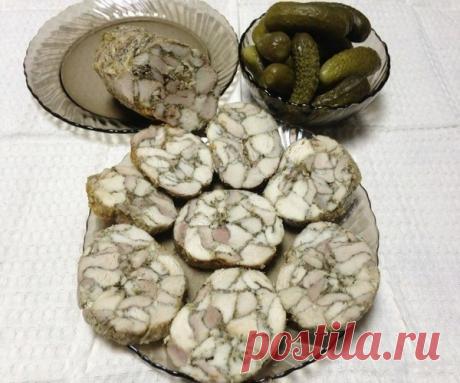 Как приготовить мраморный рулет из курицы - рецепт, ингредиенты и фотографии