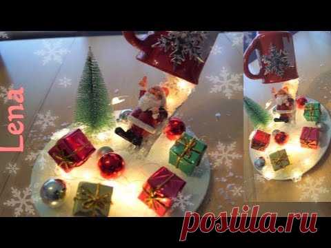 Schwebende Tasse mit Weihnachtsmann basteln - Floating  cup with santa - парящая чашка новогодняя - YouTube