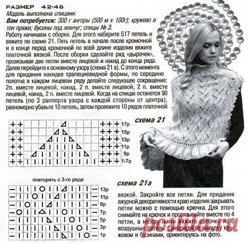 Изящная накидка спицами » Сайт 