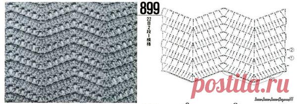 Туника узором зигзаг с ажурной вставкой из мотивов. Крючок.