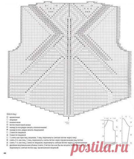 пуловер спицами