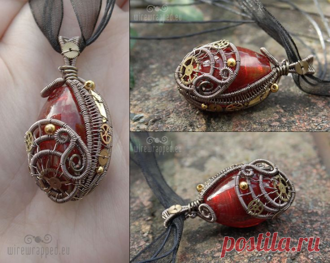 Red egg steampunk pendant by ukapala / Разное / Мой стиль / Pinme.ru / Ольга Симон