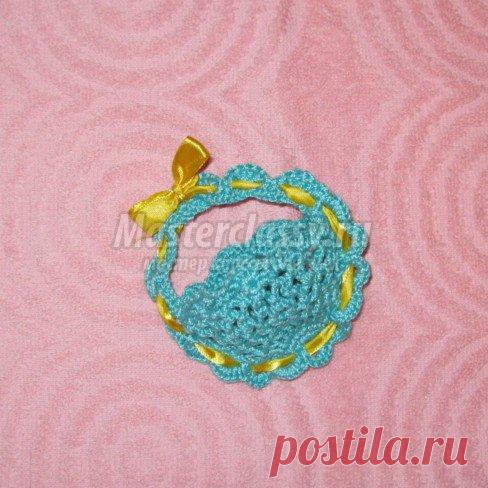 Пасхальное вязание крючком. Сумочка для пасхального яйца. Мастер класс